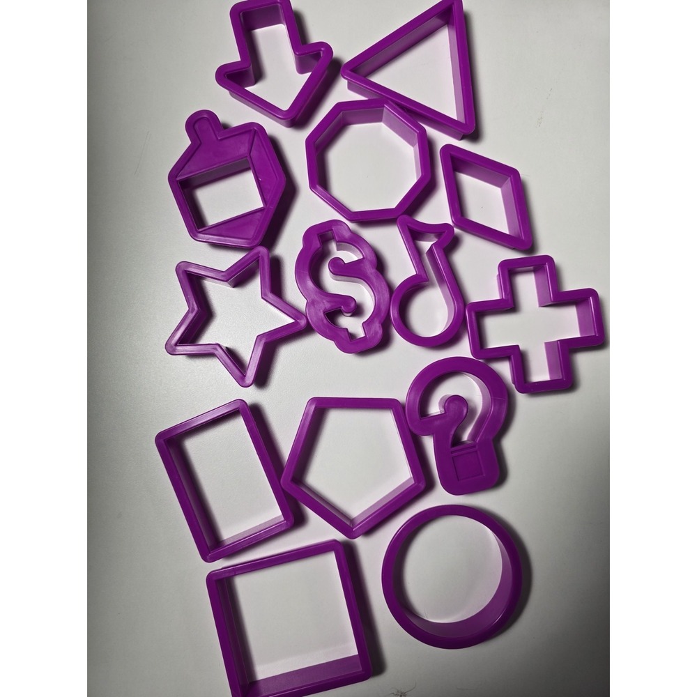 14‎ Plastic Cookie Cutters Shapes Math Music Note Dollar Sign Arrow Square Star